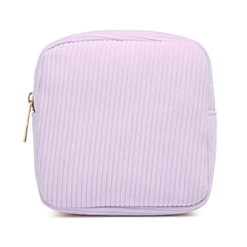 Frauen Cord Make Up Beutel Kleine Make Up Tasche Feste Farbe Reißverschlussmünze Kosmetische Beutel Tragbarer Toilettenorganisator Aufbewahrung Corduroy Organisator Geldbeutel von Uqezagpa