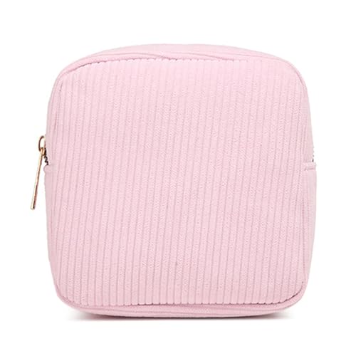 Frauen Cord Make Up Beutel Kleine Make Up Tasche Feste Farbe Reißverschlussmünze Kosmetische Beutel Tragbarer Toilettenorganisator Aufbewahrung Corduroy Organisator Geldbeutel von Uqezagpa
