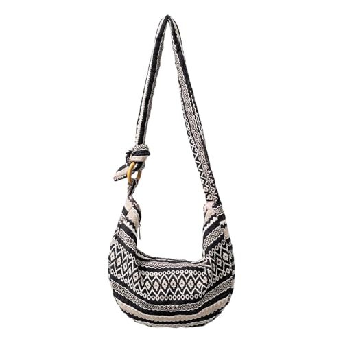 Frauen Trendy Umhängetasche Leinwand Crossbody Bag Pendeln Handtasche Ethnische Styles Messenger Für Tägliche Reisen Frauen Ethnische Stile Schulterpendelhand Handtasche Leinwand Crossbody von Uqezagpa