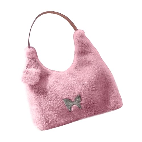 Fuzzy Geldbörsen für Damen, pelzige Plüsch-Unterarmtasche, Schmetterlings-Dekor, weiche Schulterhandtaschen, elegante und stilvolle Abendtaschen, bequeme, weiche Handtasche, a, One Size Fuzzy Geldbörsen für Damen, pelzige Plüsch-Unterarmtasche, Schmetterlings-Dekor, weiche Schulterhandtaschen, elegante und stilvolle Abendtaschen, bequeme, weiche Handtasche, a, One Size von Uqezagpa