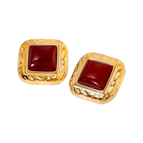 Geometrische Elegante Ohrringe Edelstahl Textur Ohrschmuck Mode Square Ohrstift Für Den Täglichen Und Partygebrauch Geeignet von Uqezagpa