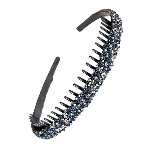Glitzernder Strass-Haarreif mit Zahnkamm, stilvolles Gesichtswaschen-Haarband für Damen und Mädchen, tägliches Zubehör von Uqezagpa