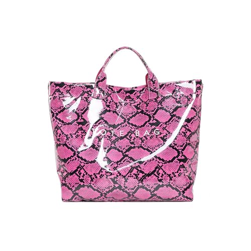 Große Kapazität Brief Druck Top Griff Tasche für Frauen Tiermuster Modische PVC-Handtasche für Pendler und Einkaufen Stilvolle Arbeitstasche, a, One Size Große Kapazität Brief Druck Top Griff Tasche für Frauen Tiermuster Modische PVC-Handtasche für Pendler und Einkaufen Stilvolle Arbeitstasche, a, One Size von Uqezagpa
