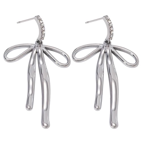 Handgefertigte Schleifen-Anhänger, Ohrringe, Schleife, baumelnde Ohrringe, stilvolles Ohr-Accessoire, zartes Accessoire für Damen und Mädchen, zarter Ohrschmuck, A, Wie beschrieben, Wie beschrieben von Uqezagpa