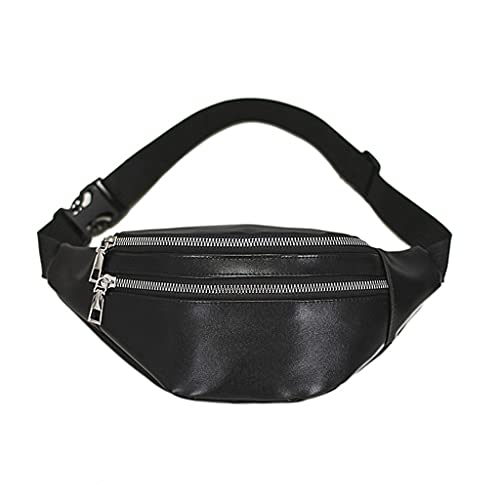 Hüfttasche mit Reißverschlusstaschen, verstellbarer Gürtel, PU-Leder, für Herren und Damen, modisch, Reisen, Damen von Uqezagpa