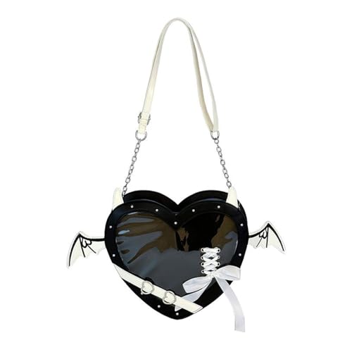 Itabag Crossbody-Tasche in Herzform, schöne Schulter-Dating, japanischer Stil, Kuriertasche für den täglichen Gebrauch, Herzform, Itabag, schöne Schulter, japanische Umhängetasche, Schwarz , One Size von Uqezagpa