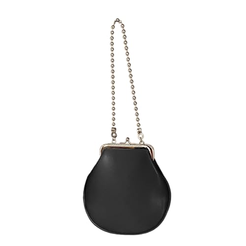 Kleine Abendtasche für Damen, koreanisches PU-Leder, mit Perlenkette und Crossbody-Riemen, elegante Schultertasche, Handtasche, Kuss-Geldbörse, PU-Leder, Schwarz , One Size Kleine Abendtasche für Damen, koreanisches PU-Leder, mit Perlenkette und Crossbody-Riemen, elegante Schultertasche, Handtasche, Kuss-Geldbörse, PU-Leder, Schwarz , One Size von Uqezagpa