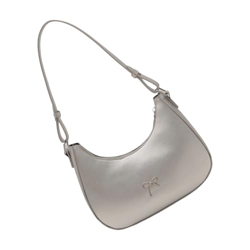 Kompakte Umhängetasche für Damen, ästhetische Handtasche, PU-Leder, Unterarmtaschen, Arbeit Achsel-Geldbörse für Teenager, Mädchen und Damen, Damentasche, silber, One Size Kompakte Umhängetasche für Damen, ästhetische Handtasche, PU-Leder, Unterarmtaschen, Arbeit Achsel-Geldbörse für Teenager, Mädchen und Damen, Damentasche, silber, One Size von Uqezagpa