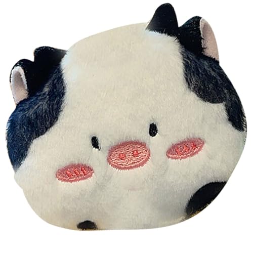 Kuh-Münzgeldbörse, Plüsch-Münzbeutel, Geldbörse mit Reißverschlüssen, Schlüsselanhänger, kleine Kleingeldbörse für Damen, tragbare Kosmetiktasche, Kuhtasche, schwarz / weiß, Mass Beauty von Uqezagpa