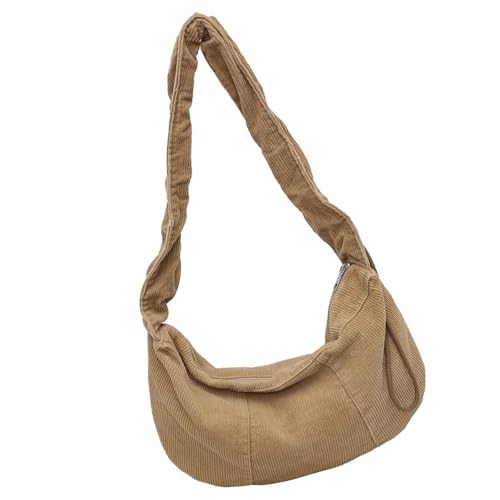 Lässige Cord-Handtasche, weich, strukturiert, praktische Umhängetasche, großes Fassungsvermögen, Unterarm-Geldbörse für Damen, für den täglichen Gebrauch, khaki, One Size Lässige Cord-Handtasche, weich, strukturiert, praktische Umhängetasche, großes Fassungsvermögen, Unterarm-Geldbörse für Damen, für den täglichen Gebrauch, khaki, One Size von Uqezagpa