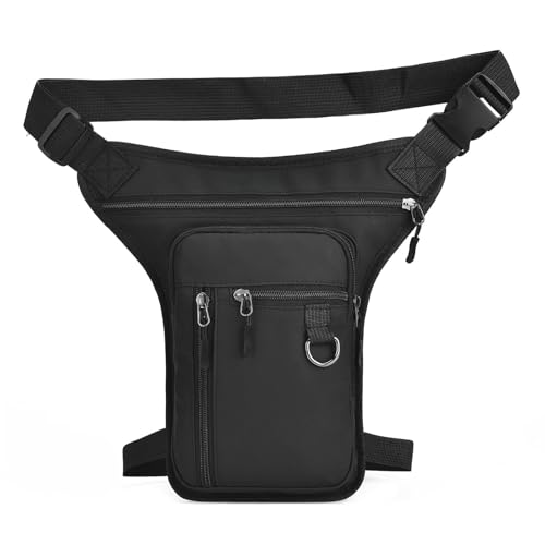 Leichte, ergonomische Hüfttasche mit Reißverschlussfächern, Stoff-Beingürteltasche, große Schultertasche zum Laufen, Radfahren, Outdoor, Nylon-Rucksack, Schwarz , Mass Beauty Leichte, ergonomische Hüfttasche mit Reißverschlussfächern, Stoff-Beingürteltasche, große Schultertasche zum Laufen, Radfahren, Outdoor, Nylon-Rucksack, Schwarz , Mass Beauty von Uqezagpa