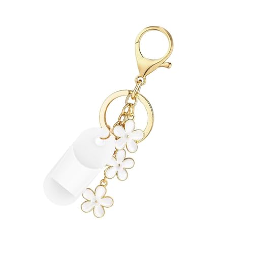Lipgloss-Schlüsselanhängerhalter, Kosmetik-Aufbewahrungslösung, beschäftigte Frauen, Kettenkappe für und Balsam, reisefreundlicher Halter, weiß, Einheitsgröße von Uqezagpa