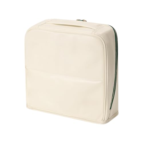 Make-up-Tasche aus Leder, zum Aufhängen, Gepäck, stehend, Kosmetik-Aufbewahrung für Kosmetik, Accessoires, Schmuck und Schreibwaren, tragbarer Kulturbeutel aus Leder, B, L von Uqezagpa