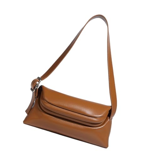 Mehrzweck-Achseltasche, umklappbare Oberseite, Schultertasche mit verstellbarem Riemen, Unterarm-Geldbörse für Büroangestellte und Studenten, große Kapazität, braun, One Size von Uqezagpa