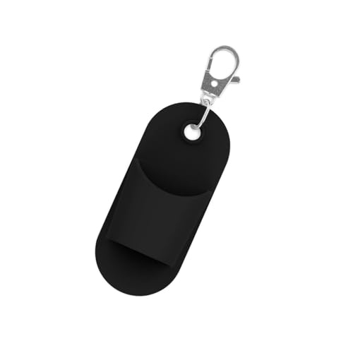 Mehrzweck-Neopren-Schlüsselanhänger, Lippenstiftschutz, Reisefreundlich, Make-up-Tasche, Alternative für Zubehör, rechteckiger Lippenbalsam-Halter, Schwarz , Einheitsgröße von Uqezagpa