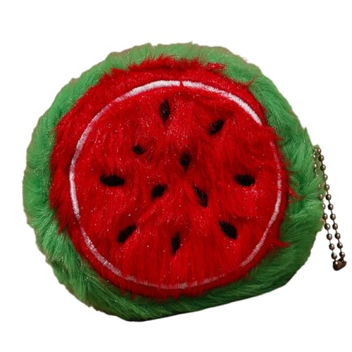 Miniatur-Plüsch-Obst-Geldbörse, stabiler Reißverschluss, Taschenformat, Geldorganizer, Obst-Schlüsselanhänger, Wassermelone, Einheitsgröße Miniatur-Plüsch-Obst-Geldbörse, stabiler Reißverschluss, Taschenformat, Geldorganizer, Obst-Schlüsselanhänger, Wassermelone, Einheitsgröße von Uqezagpa