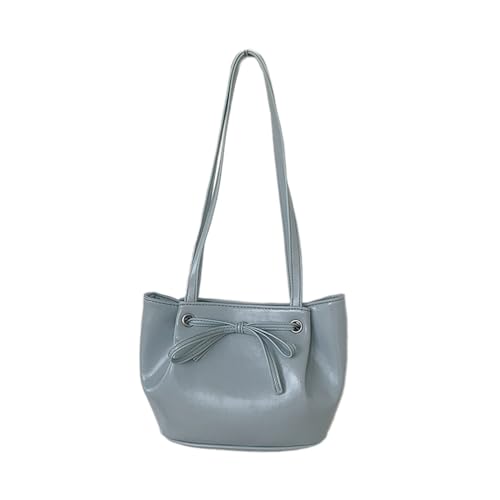 Moderne Handtasche mit großem Fassungsvermögen für Damen, süße Schleife, einfarbig, PU-Leder, Umhängetasche, lässiger Einkauf, Unterarmtasche, PU-Leder, blau, One Size Moderne Handtasche mit großem Fassungsvermögen für Damen, süße Schleife, einfarbig, PU-Leder, Umhängetasche, lässiger Einkauf, Unterarmtasche, PU-Leder, blau, One Size von Uqezagpa