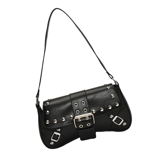 Modische Achseltasche für Damen, trendige Clutches Geldbörse mit Schnalle, Retro-Schultertasche, PU-Leder, Unterarm, trendige Schulter für Damen, Retro-Achselhöhle mit Schnalle von Uqezagpa