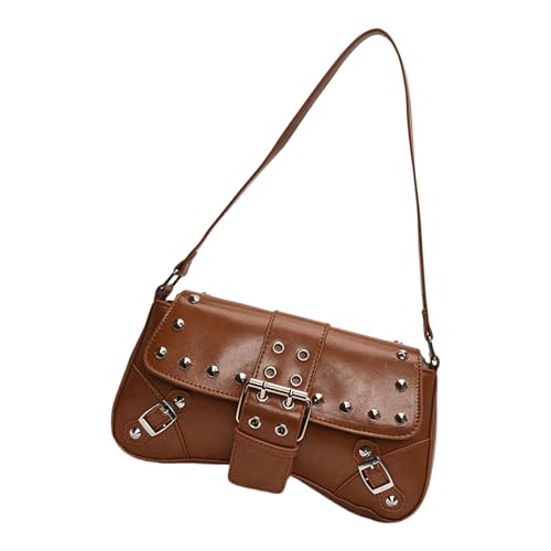 Modische Achseltasche für Damen, trendige Clutches Geldbörse mit Schnalle, Retro-Schultertasche, PU-Leder, Unterarm, trendige Schulter für Damen, Retro-Achselhöhle mit Schnalle von Uqezagpa