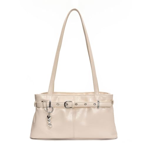 Modische Damen Schultertasche Elegante PU Achseltaschen Reise Arbeit Büro Handtasche für Casual und Trendy Outfits PU Leder Handtasche, weiß, One Size Modische Damen Schultertasche Elegante PU Achseltaschen Reise Arbeit Büro Handtasche für Casual und Trendy Outfits PU Leder Handtasche, weiß, One Size von Uqezagpa