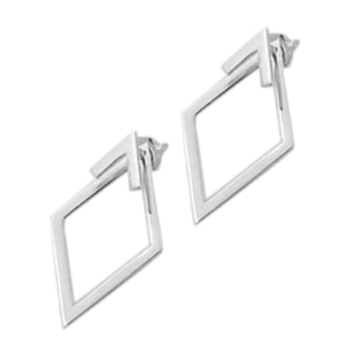 Modische Doppeldiamant-Ohrringe, stilvolle doppellagige Diamant-Ohrringe aus Kupfer, einzigartige Tropfen-Ohrstecker für Damen, stabil, Einheitsgröße, Wie beschrieben, Wie beschrieben von Uqezagpa