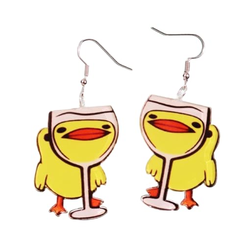 Modische Enten-inspirierte baumelnde Ohrringe, bequeme Tier-Ohrringe, Pendler-Legierung, Ohrringe für Tierliebhaber, übergroßer Ohrschmuck, Einheitsgröße, Wie beschrieben, Wie beschrieben von Uqezagpa