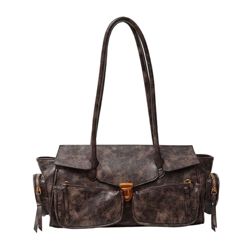 Modische Handtasche aus PU-Leder für Damen mit ergonomischen Designs, große Unterarmtaschen für tägliches Pendeln oder Ausflüge, praktische Studententasche, coffee, One Size Modische Handtasche aus PU-Leder für Damen mit ergonomischen Designs, große Unterarmtaschen für tägliches Pendeln oder Ausflüge, praktische Studententasche, coffee, One Size von Uqezagpa