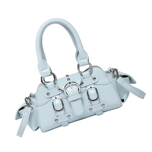 Modische Handtasche für Damen, Pendlertasche, Punk-Stil, Schultertasche, Tragegriff oben, PU-Leder, Crossbody-Tasche für die Arbeit, Damen-Umhängetasche, PU-Leder, Punk-Stil, Handtasche, Pendeln, blau Modische Handtasche für Damen, Pendlertasche, Punk-Stil, Schultertasche, Tragegriff oben, PU-Leder, Crossbody-Tasche für die Arbeit, Damen-Umhängetasche, PU-Leder, Punk-Stil, Handtasche, Pendeln, blau von Uqezagpa