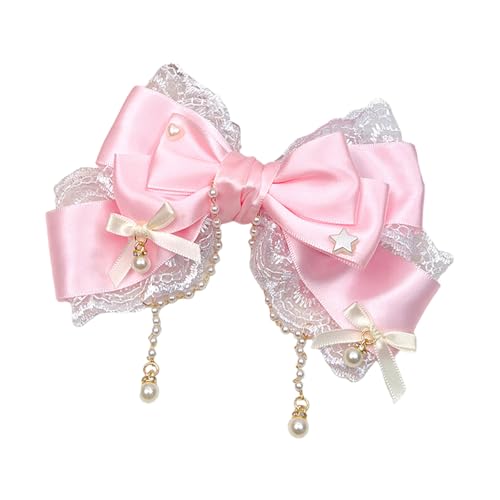 Modische Kinder-Haarschmuck mit Schleife und Perlen, Quasten-Designs, modisches Accessoire für Kinder ab 3 Jahren von Uqezagpa