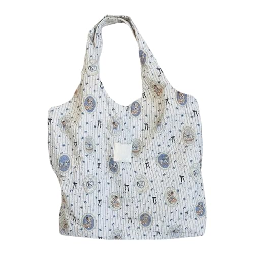 Modische Schultertasche aus Segeltuch für Damen, große Kapazität, lässige Handtasche für Strand und den täglichen Gebrauch, große Kapazität, Canvas-Geldbörse, Badge Bear, One Size von Uqezagpa