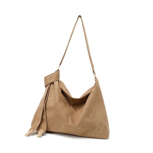 Modische Umhängetasche aus Wildlederimitat für Damen, Pendler, Studenten, Schultertasche, Unterarm-Handtasche für Herbst, Winter, Reisen, Retro-Umhängetasche, khaki, One Size Modische Umhängetasche aus Wildlederimitat für Damen, Pendler, Studenten, Schultertasche, Unterarm-Handtasche für Herbst, Winter, Reisen, Retro-Umhängetasche, khaki, One Size von Uqezagpa