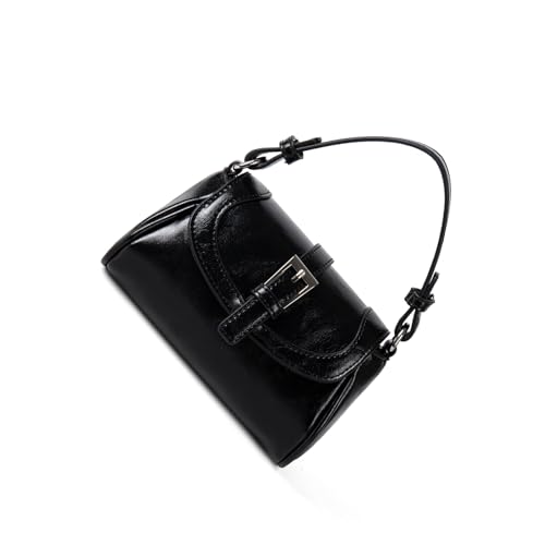 Modische Umhängetasche für Damen, lässige Handtasche, geräumiges Fach, praktische PU-Umhängetasche, verschiedene Tragevarianten, Gürtelschnalle, Crossbody-Tasche, Schwarz , One Size Modische Umhängetasche für Damen, lässige Handtasche, geräumiges Fach, praktische PU-Umhängetasche, verschiedene Tragevarianten, Gürtelschnalle, Crossbody-Tasche, Schwarz , One Size von Uqezagpa