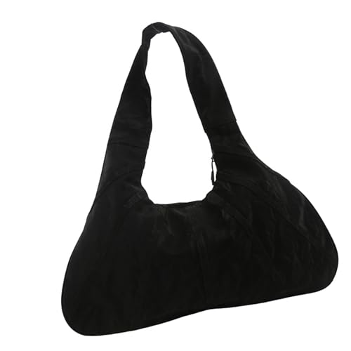 Modische einfarbige lässige Umhängetasche für Damen und Herren, praktische Unterarm-Geldbörse, großer Tragegriff oben, praktische Stadttasche, Schwarz , One Size von Uqezagpa