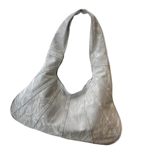 Modische einfarbige lässige Umhängetasche für Damen und Herren, praktische Unterarm-Geldbörse, großer Tragegriff oben, praktische Stadttasche, silber, One Size von Uqezagpa