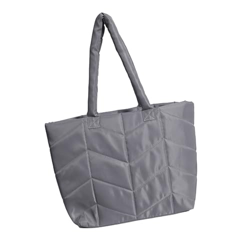 Modische gesteppte Umhängetasche mit geräumiger Unterarm-Geldbörse, praktische, lässige Handtasche für den täglichen Gebrauch, grau, One Size von Uqezagpa