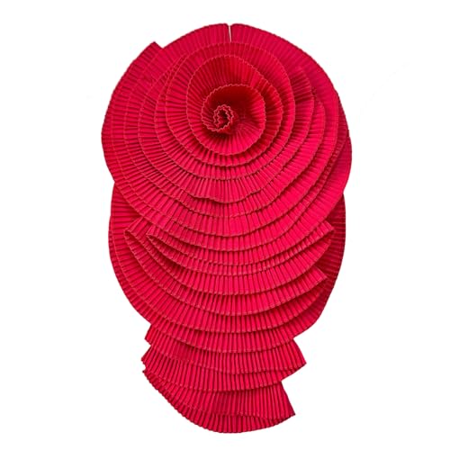 Modische plissierte große Blumen-Anstecknadel, übertriebene, gefaltete Blumen-Brosche für Kleid und Hemd, Damen-Brustnadel, Ornament, Hemd-Accessoire, Einheitsgröße, Wie beschrieben von Uqezagpa