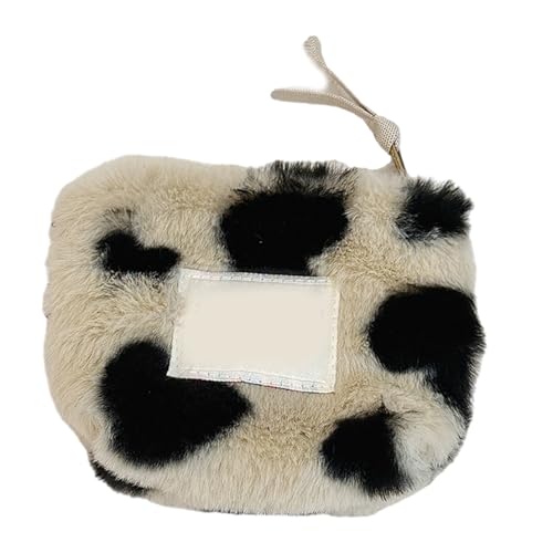 Münzbörse mit Plüschherz, Lippenstift-Etui für Damen, mit Reißverschluss, weiche Kopfhörer-Tasche, tragbare Make-up-Tasche, D, Mass Beauty von Uqezagpa