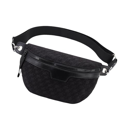 PU-Leder-Brustgeldbörse für Damen, Gürteltasche, lässige Umhängetasche mit verstellbarem Riemen, Brustgeldbörse, PU-Leder für Damen, lässiger Crossbody-Gürtel, Schwarz , Mass Beauty von Uqezagpa
