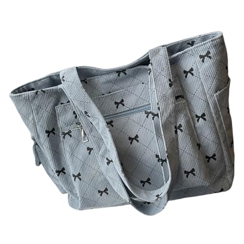 Praktische Cord-Handtasche, große Kapazität, Schultertasche für Freizeit und Arbeit, tägliche Aufbewahrung, organisierte lässige Geldbörse, blau, One Size Praktische Cord-Handtasche, große Kapazität, Schultertasche für Freizeit und Arbeit, tägliche Aufbewahrung, organisierte lässige Geldbörse, blau, One Size von Uqezagpa