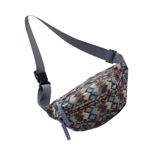 Praktische Umhängetasche aus Segeltuch, modische Geldtasche, Schultertasche für Damen, mit Innenfächern, verstellbarem Riemen, blau, One Size von Uqezagpa