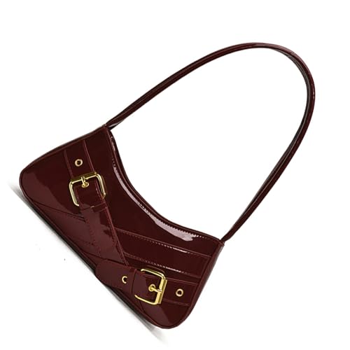 Punk Styles Achsel Tasche für Frauen Handtasche Trendy Schulter Retro Achsel Einkaufen Mode Pendeln Frauen Handtasche Retro Achsel Punk Styles Schulter Mode Achsel, rot, One Size von Uqezagpa