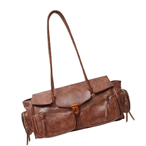 Retro-Unterarm-Geldbörse, große Kapazität, Schultertasche mit mehreren Taschen, Achseltaschen für den täglichen Gebrauch und besondere Anlässe, reisefreundliche Umhängetasche, dunkelbraun, One Size von Uqezagpa