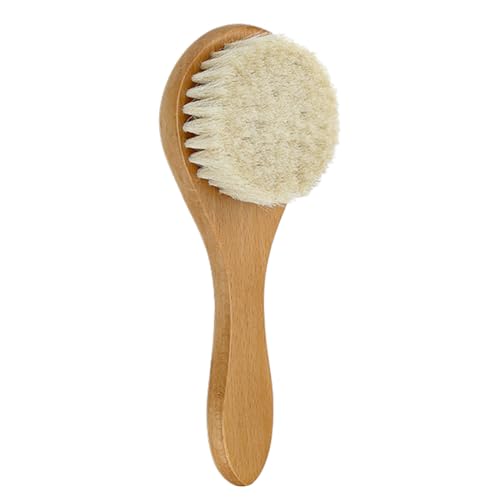 Säuglings-Haarbürste, tragbare Haarbürsten mit Holzgriff, Wiegenkappen, Bürstenreinigung für Neugeborene, Babykamm und Set Wiegenkappen, Kämme, Mädchen, Neugeborene von Uqezagpa