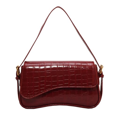 Schlichte Umhängetasche Herbst Achsel PU Leder Achsel Einkaufen Retro Clutches Handtasche Geldbörse für Reisen Frauen Achsel Einfache Handtasche All-Matching Schulter mit abnehmbarem Riemen, B, One von Uqezagpa