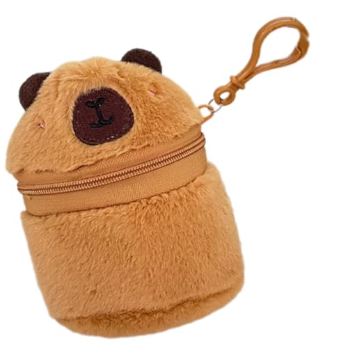 Schöne Capybara-Geldbörsen, Plüsch-Münzgeldbörse, Anhänger, Tiergeldbeutel, Geldbeutel, Kopfhörer-Aufbewahrungstasche, Kopfhörer-Hülle, Plüsch-Brieftaschen, schöne Capybara-Münzanhänger, Aufbewahrung von Uqezagpa