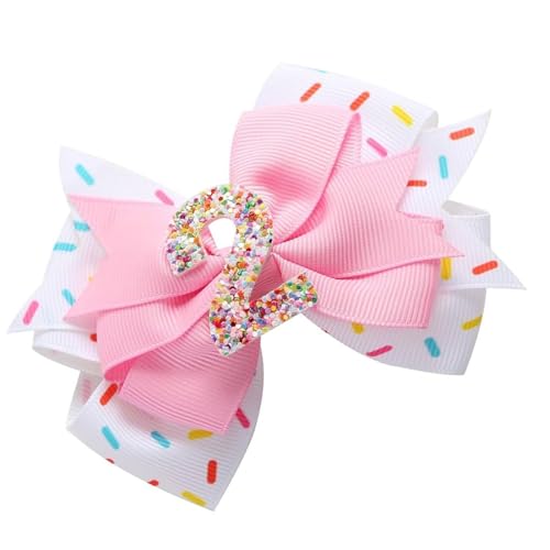 Schönes Schleifen-Stirnband/Haarspange für kleine Mädchen im Alter von 1 Jahr bis 6 Jahren, bequeme Geburtstagsparty-Kopfbedeckung/Haarnadel von Uqezagpa
