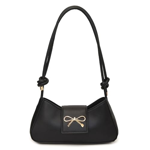 Schultertasche, Leder-Handtaschen, Abend-Clutches, Geldbörse, PU-Leder, trendige Unterarmtasche für Damen, Mädchen, Schleifen, Geldbörse, Handtasche, Schwarz , One Size Schultertasche, Leder-Handtaschen, Abend-Clutches, Geldbörse, PU-Leder, trendige Unterarmtasche für Damen, Mädchen, Schleifen, Geldbörse, Handtasche, Schwarz , One Size von Uqezagpa