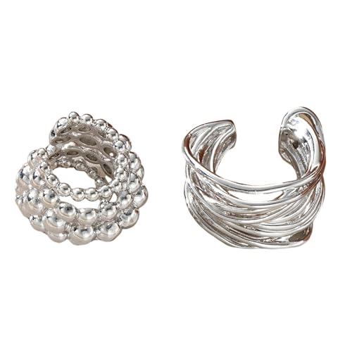 Set mit 2 handgefertigten Vintage-Ohrringen mit mehreren Perlen und eleganten Draht-Designs, tragbar für Partys und Feiern, handgefertigte Ohrringe, Einheitsgröße, Wie beschrieben, Wie beschrieben von Uqezagpa