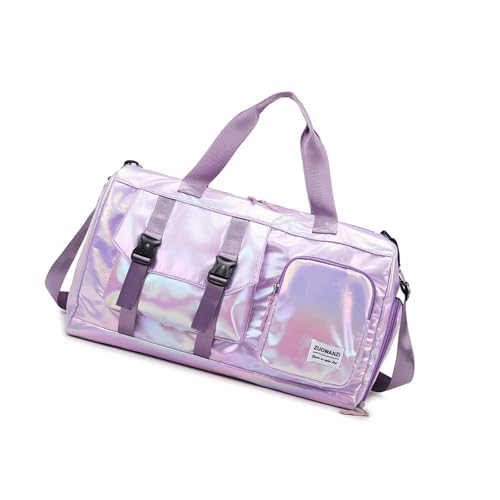 Simple Turnbeutel Große Kapazität Reisetasche Weekender Gepäck Fitness mit Trocken-Nass-Trennung Übernachtung Fitness Reisegepäck Sport Gym Training, violett, Mass Beauty von Uqezagpa
