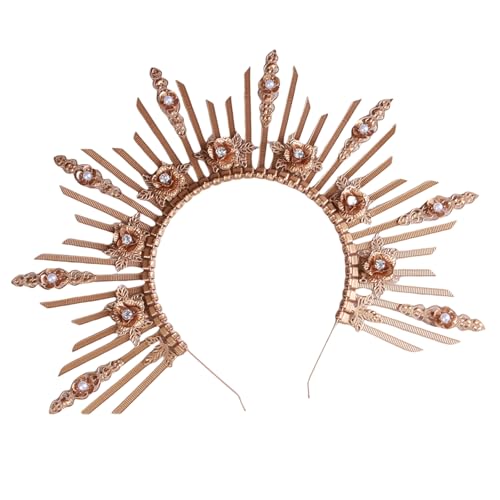 Sonnengöttinnen Haarreif Braut Hochzeit Kopfbedeckung Elegant Zart Haarband für Damen und Mädchen von Uqezagpa